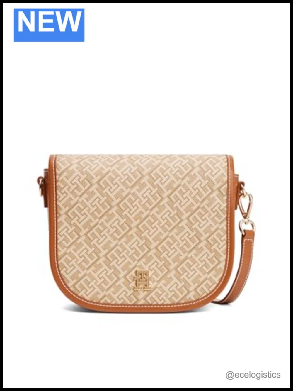Genuine Leather Saddle Crossbody Bag with Adjustable Strap